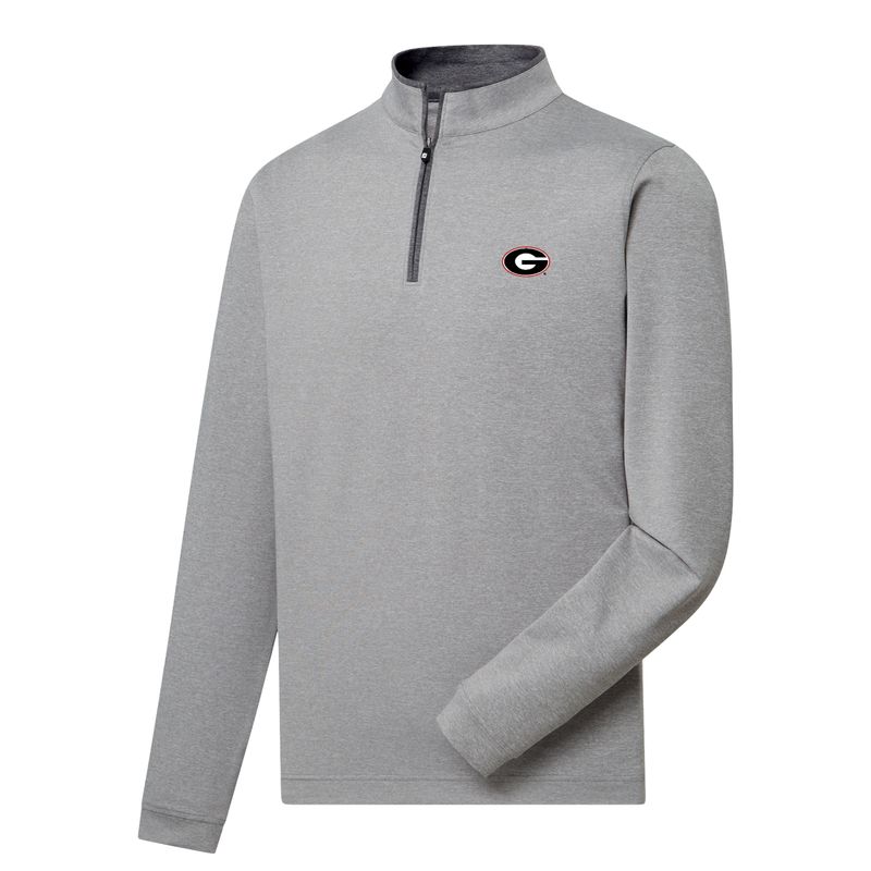 FOOTJOY UGA LIGHTWEIGHT MIDLAYER WITH TRIM HEATHER GREY