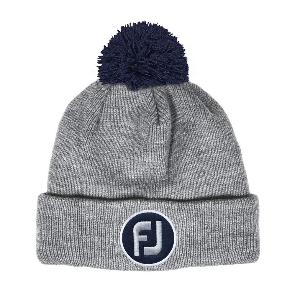 FOOTJOY POM POM KNIT HAT HEATHER GREY