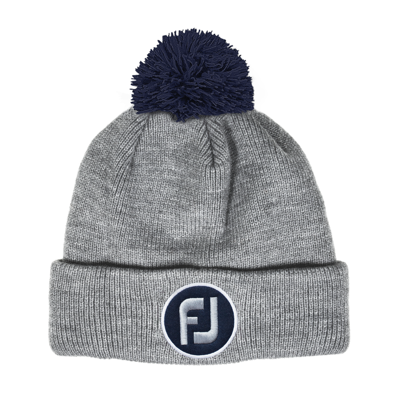 FOOTJOY POM POM KNIT HAT HEATHER GREY