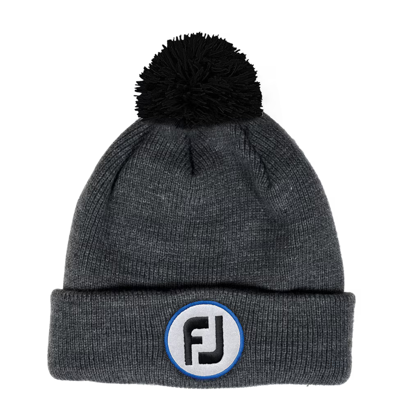 FOOTJOY POM POM KNIT HAT HEATHER CHARCOAL
