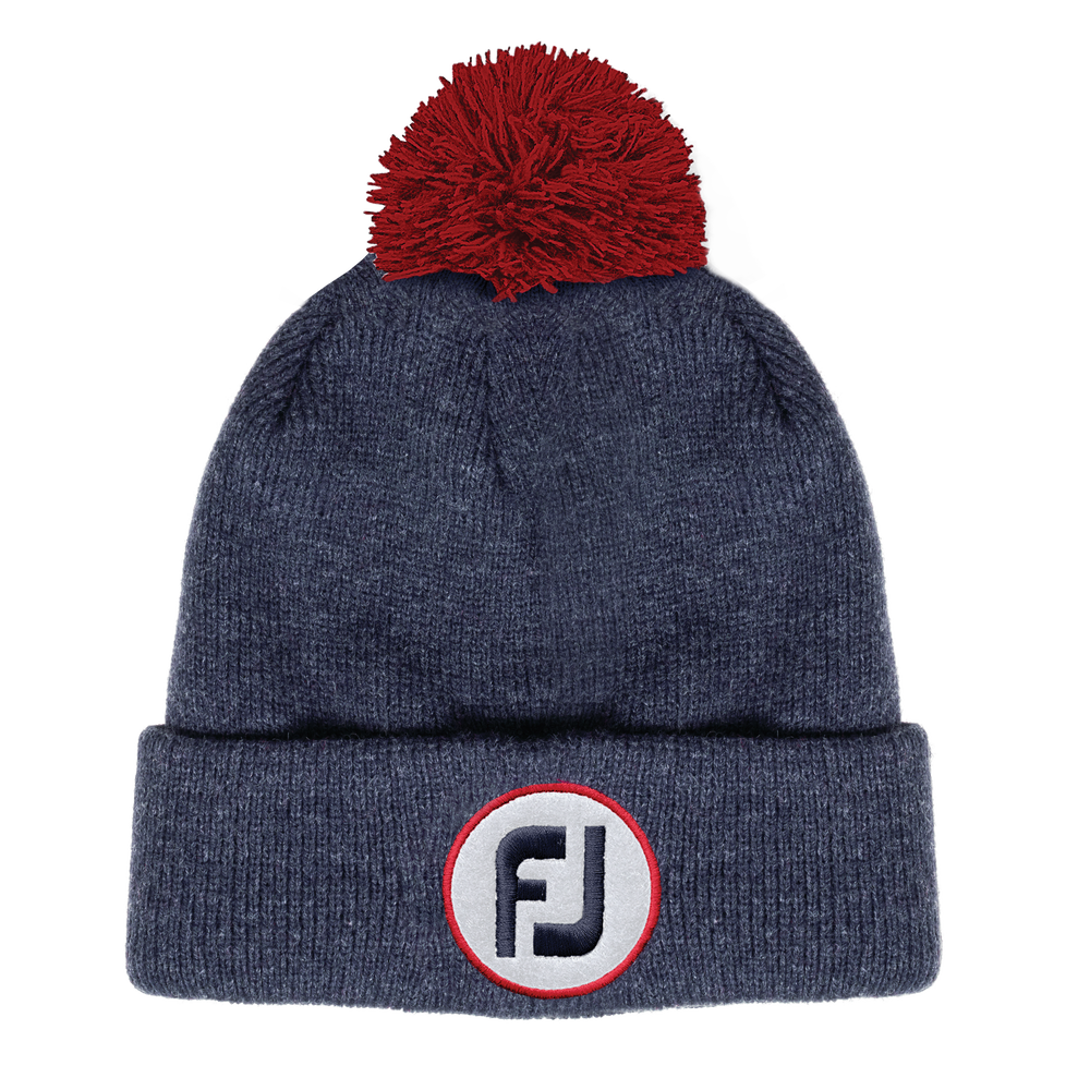 FOOTJOY POM POM KNIT HAT HEATHER NAVY