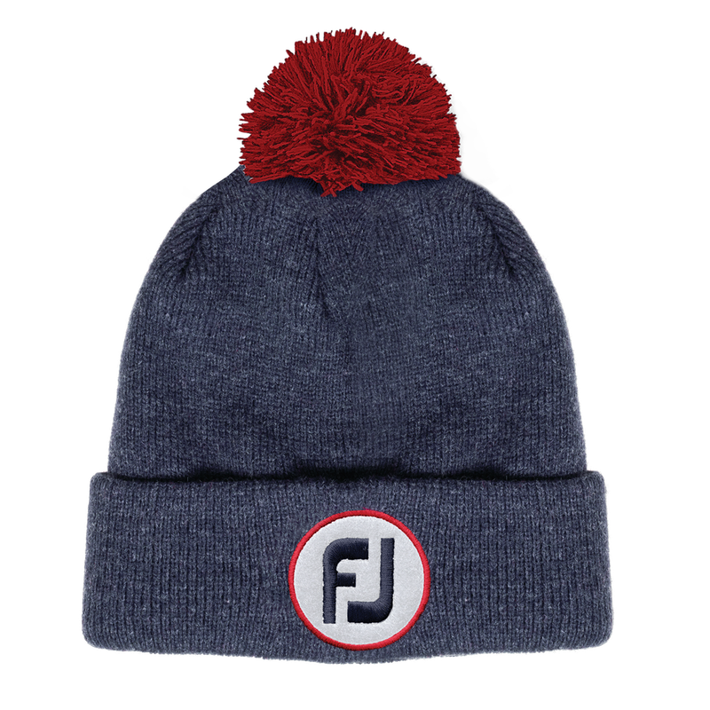FOOTJOY POM POM KNIT HAT HEATHER NAVY