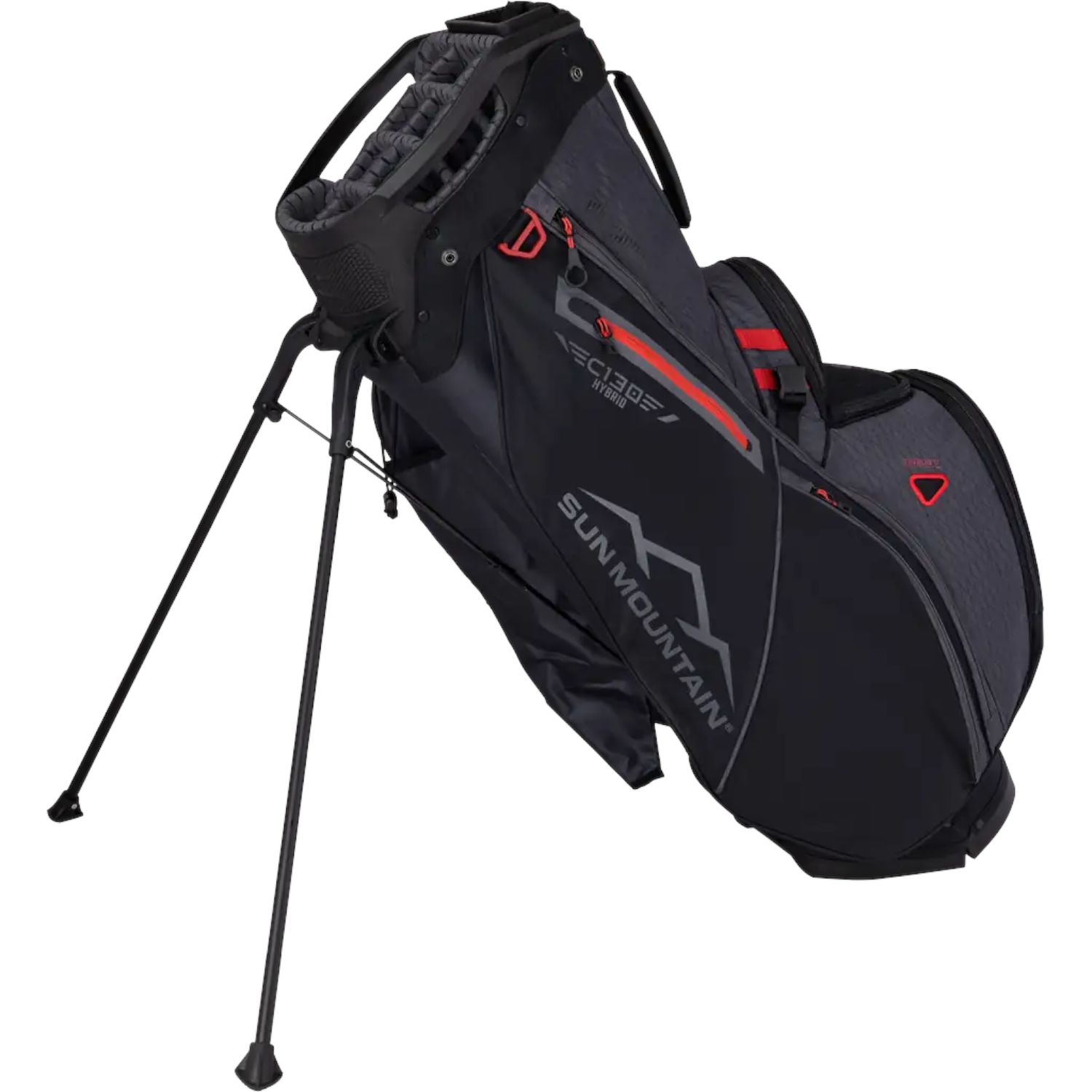 SUN MOUNTAIN C-130 HYBRID STAND BAG STEEL/BLACK/RED