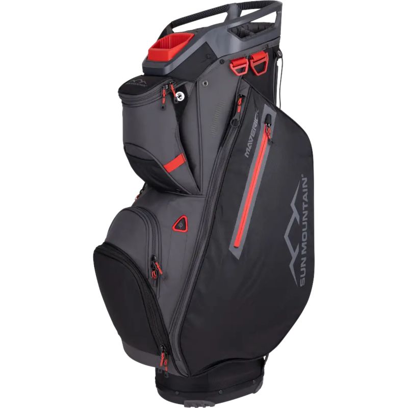 SUN MOUNTAIN MAVERICK CART BAG BLACK/RED/STEEL