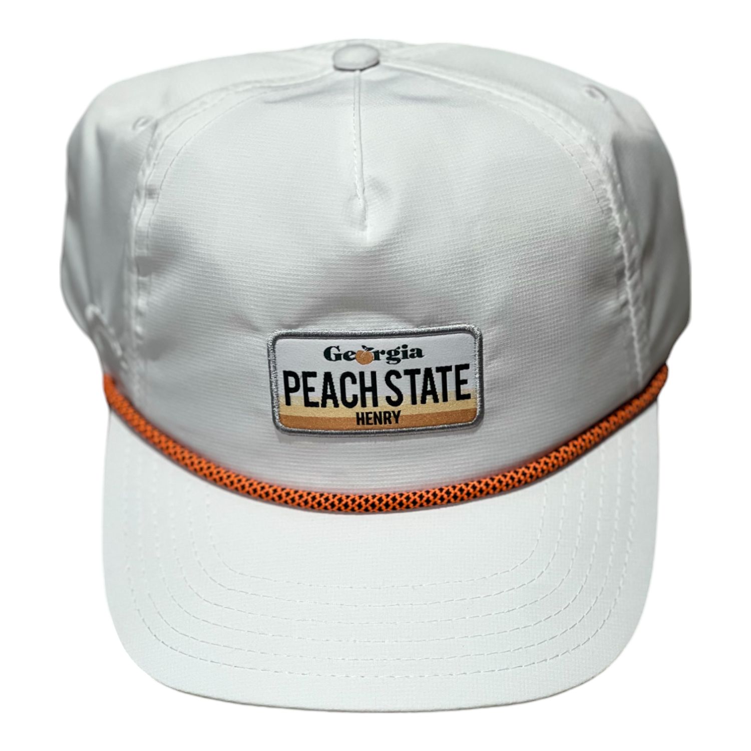 PEACH STATE GOLF LICENSE PLATE HAT WHITE