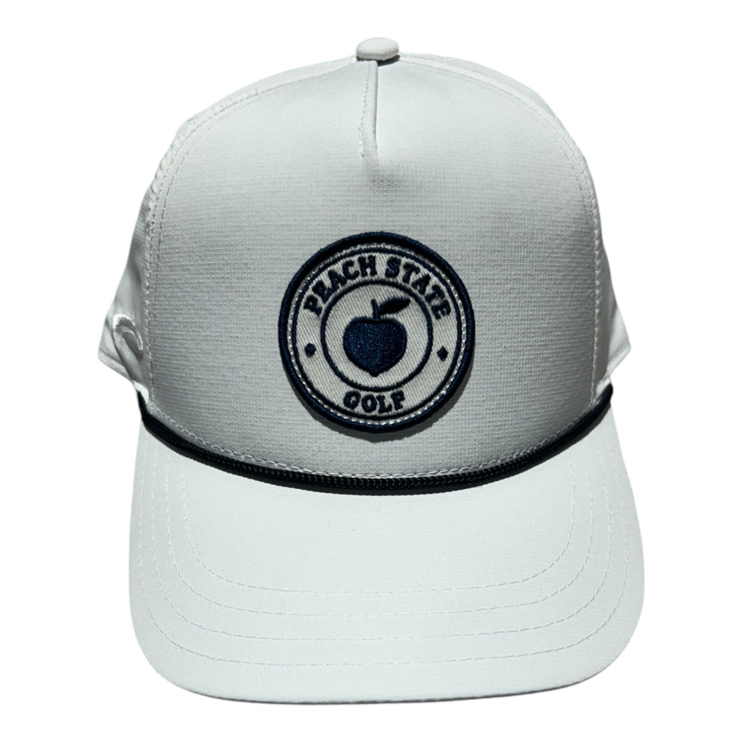 PEACH STATE GOLF CIRCLE PATCH ROPE HAT WHITE