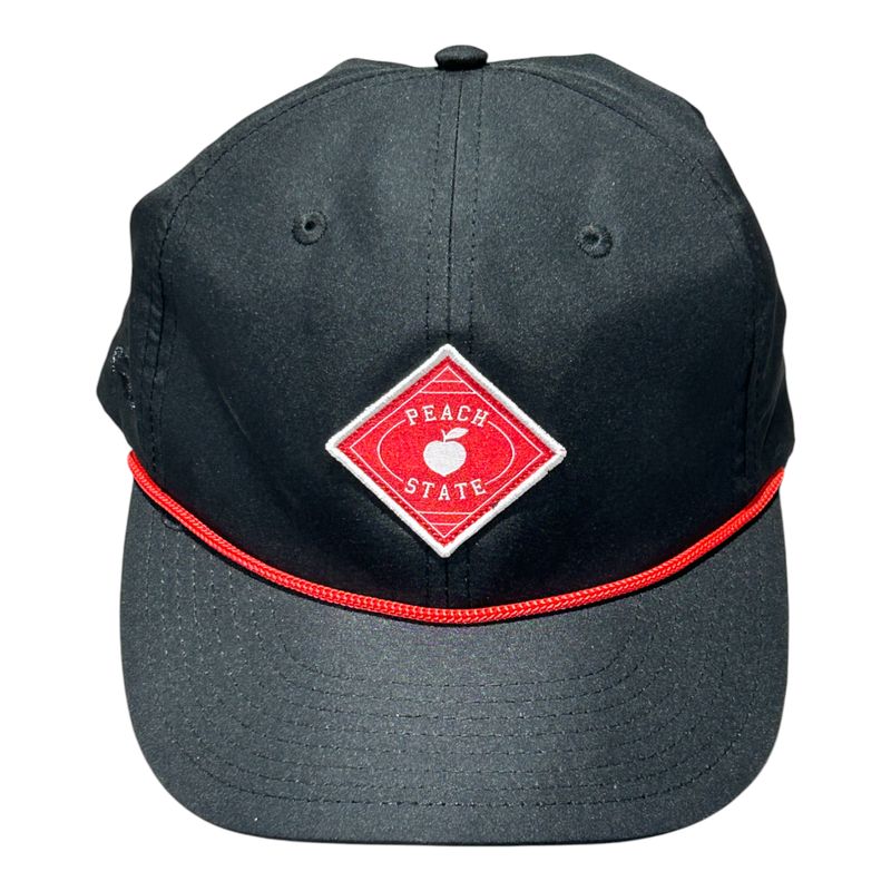PEACH STATE GOLF DIAMOND PATCH ROPE HAT BLACK