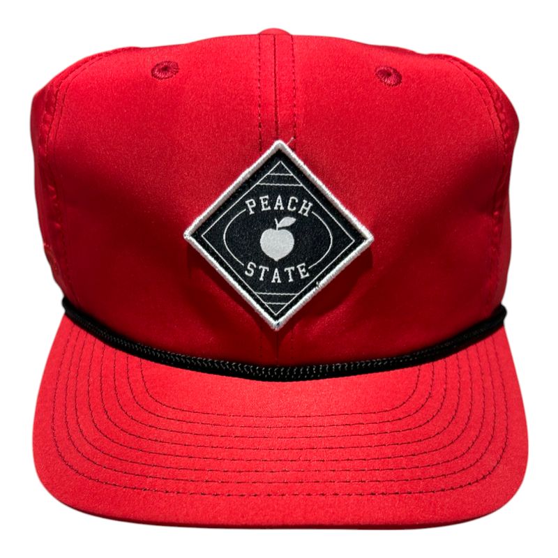PEACH STATE GOLF DIAMOND PATCH ROPE HAT RED