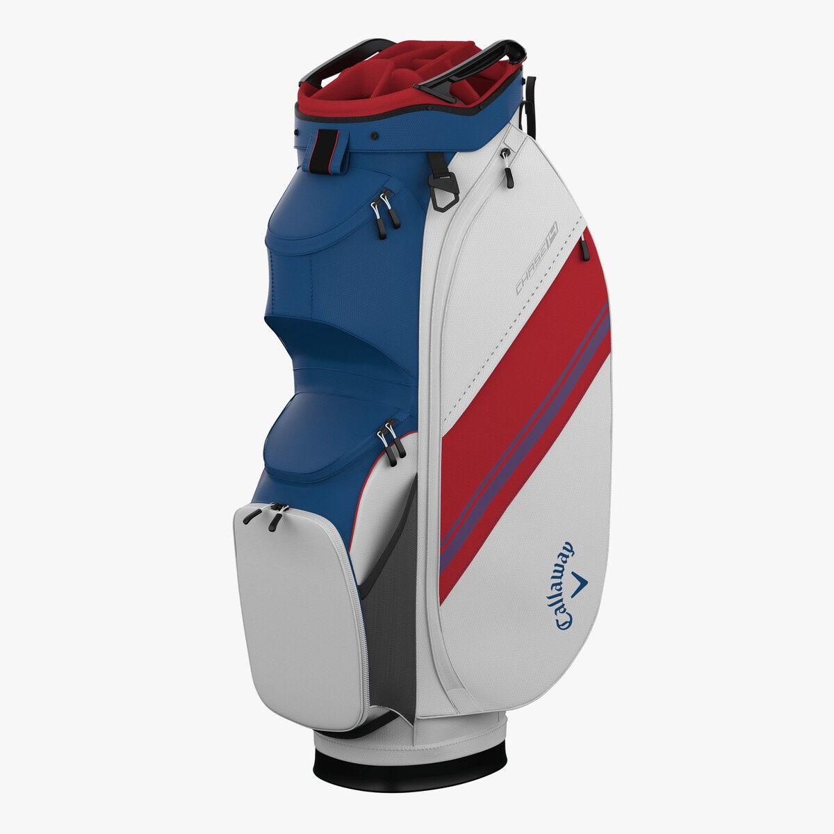 CALLAWAY GOLF CHASE 14 WAY CART BAG BLUE/WHITE/RED 25