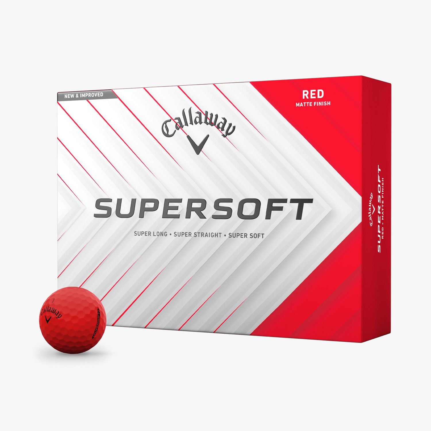 CALLAWAY SUPERSOFT MATTE RED GOLF BALL 2025