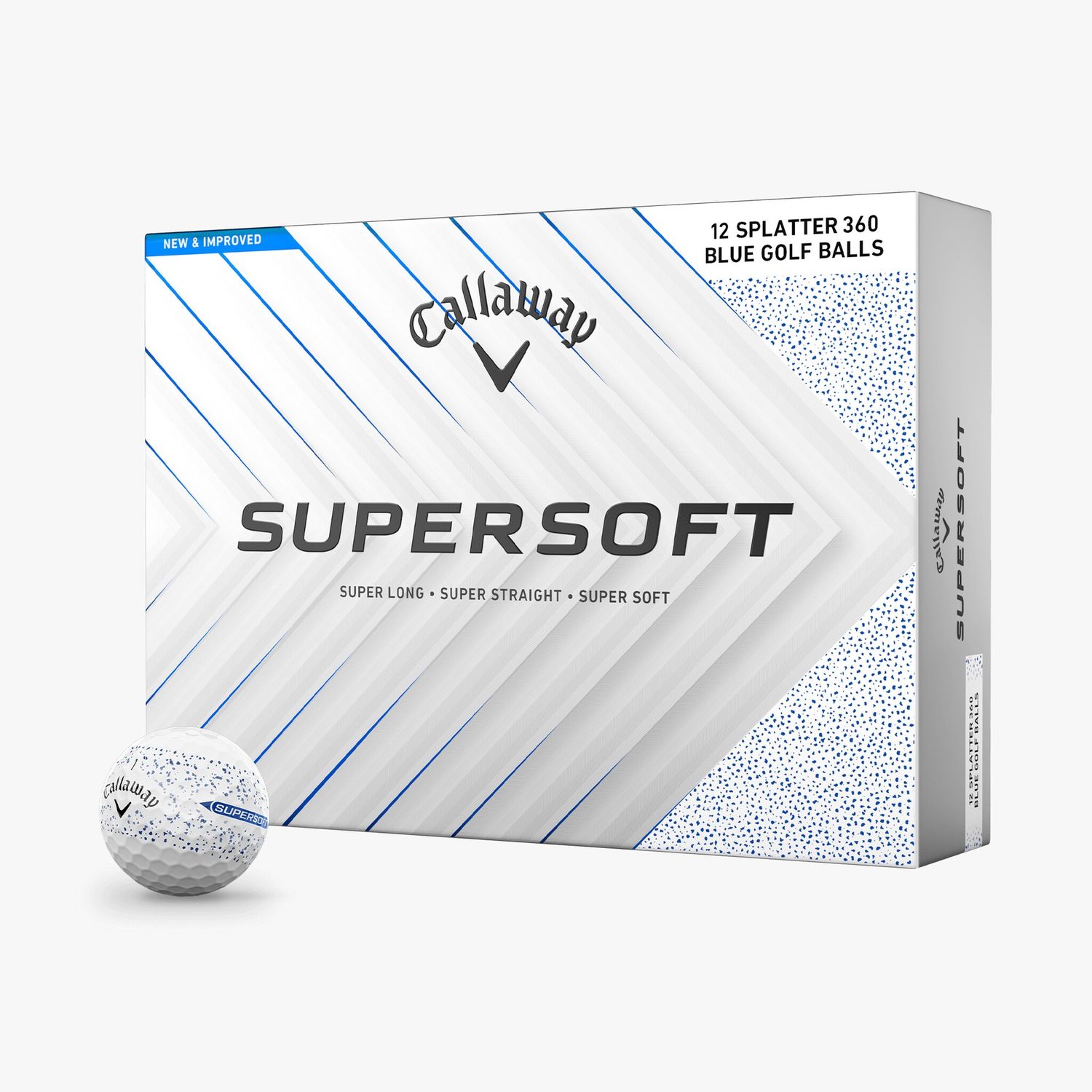CALLAWAY SUPERSOFT 360 BLUE SPLATTER GOLF BALL  2025