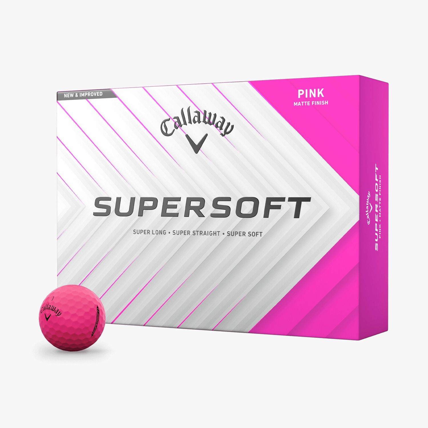 CALLAWAY SUPERSOFT MATTE PINK GOLF BALL 2025