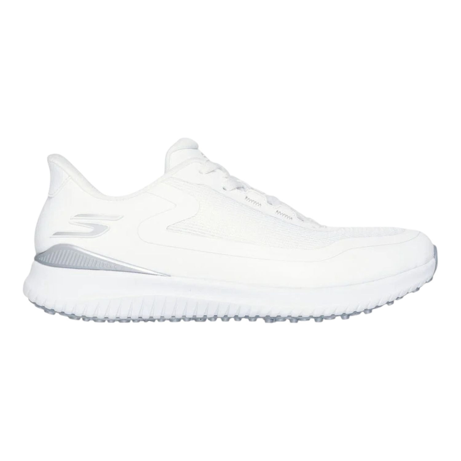 SKECHERS WOMENS SLIP INS GO GOLF FLIGHT WHITE/SILVER