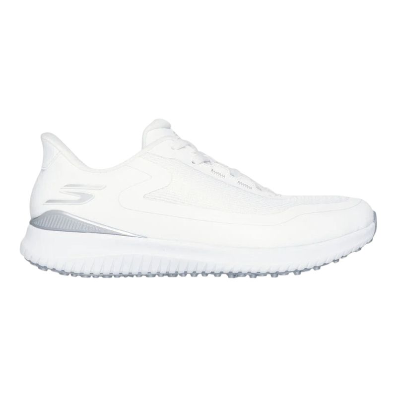 SKECHERS WOMENS SLIP INS GO GOLF FLIGHT WHITE/SILVER