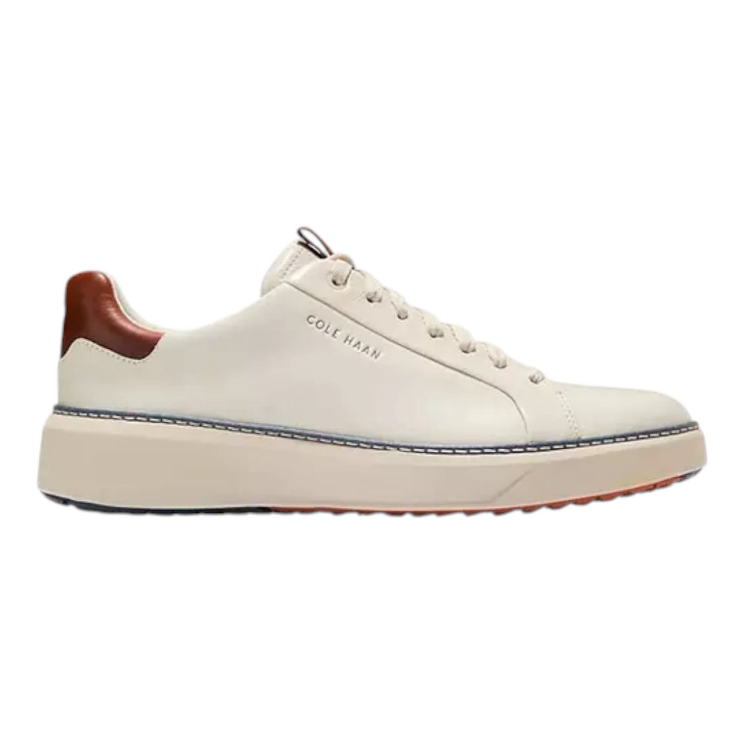 COLE HAAN GRANDPRO TOPSPIN GOLF SHOE IVORY/AUBURN/SCROLL