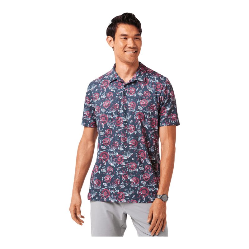TRAVISMATHEW FEATHERWEIGHT FLOURISH POLO MOOD INDIGO/VINTAGE INDIGO