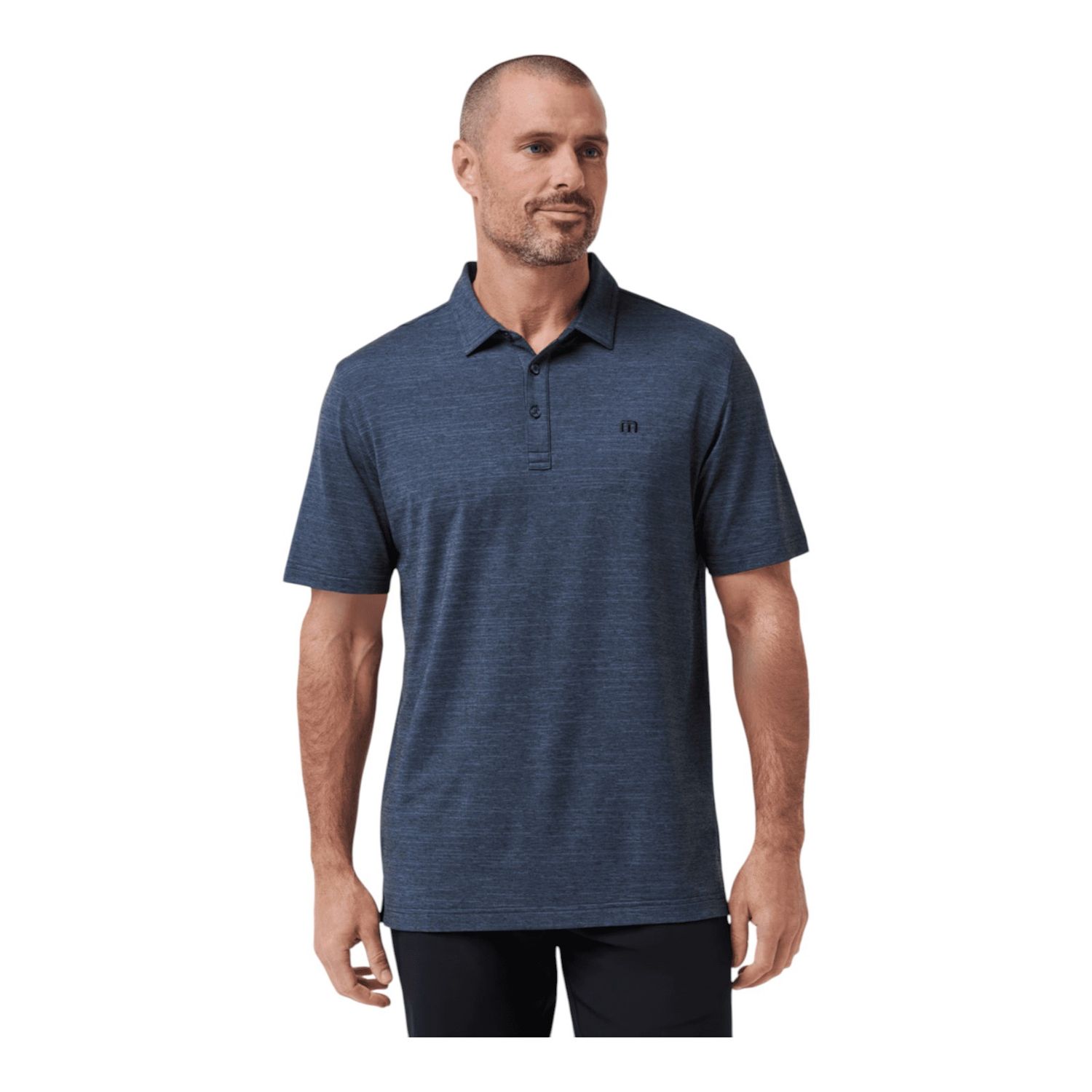 TRAVISMATHEW THE HEATER POLO VINTAGE INDIGO/BLACK