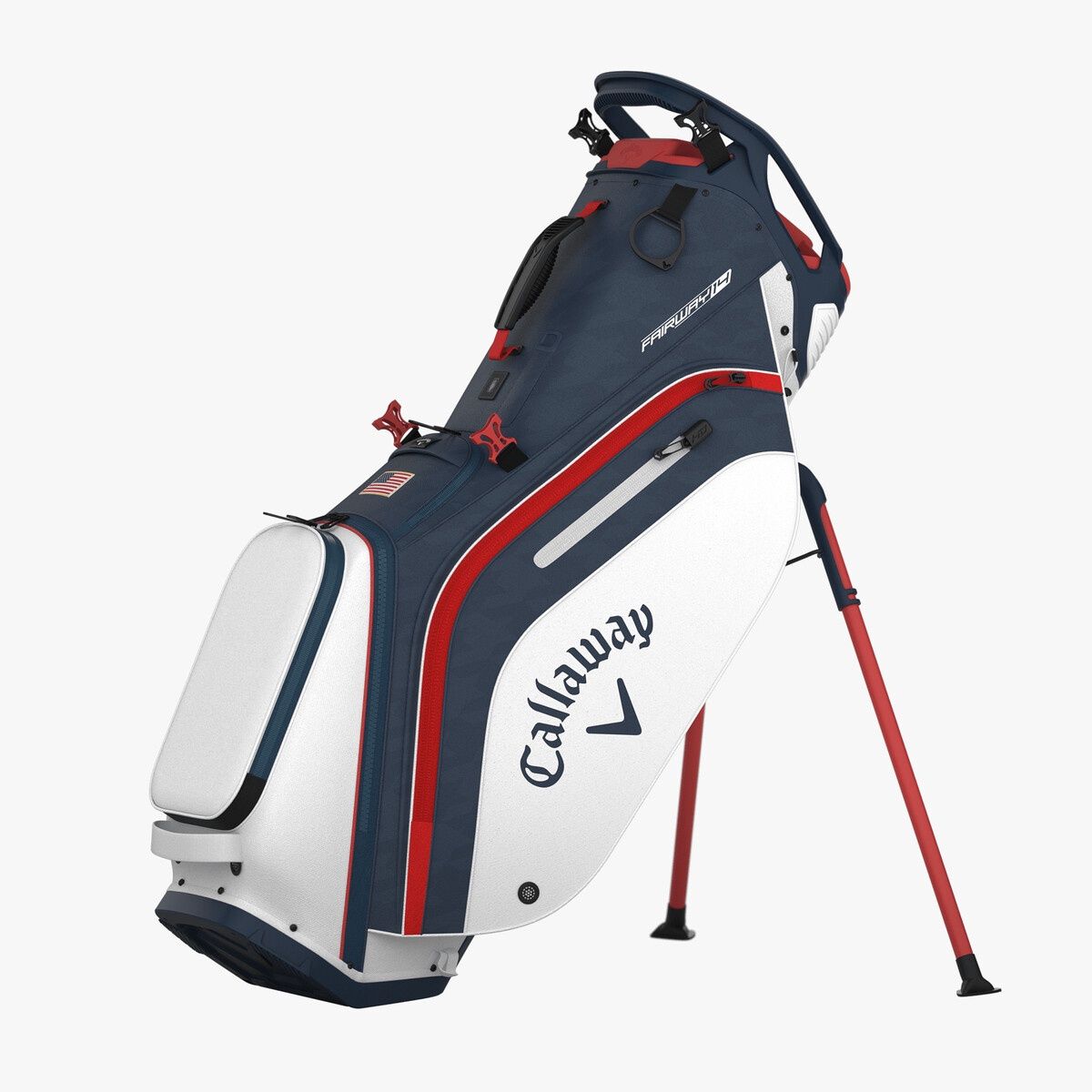 CALLAWAY GOLF FAIRWAY 14 STAND BAG NAVY/WHITE/RED/FLAG 25