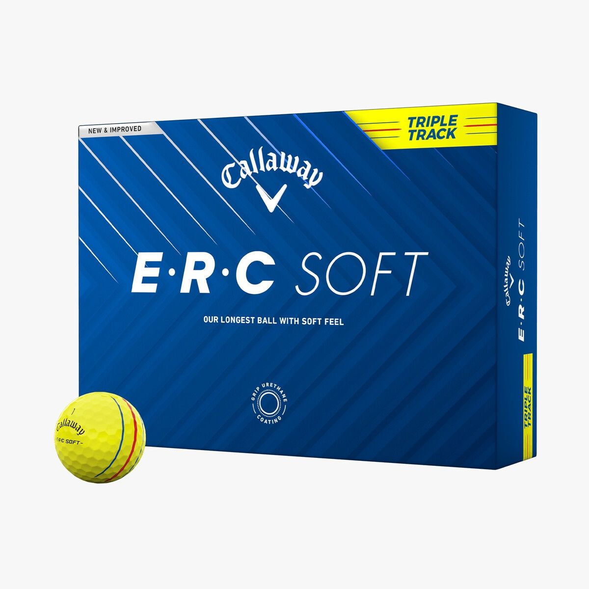 CALLAWAY E.R.C SOFT YELLOW GOLF BALL 2025