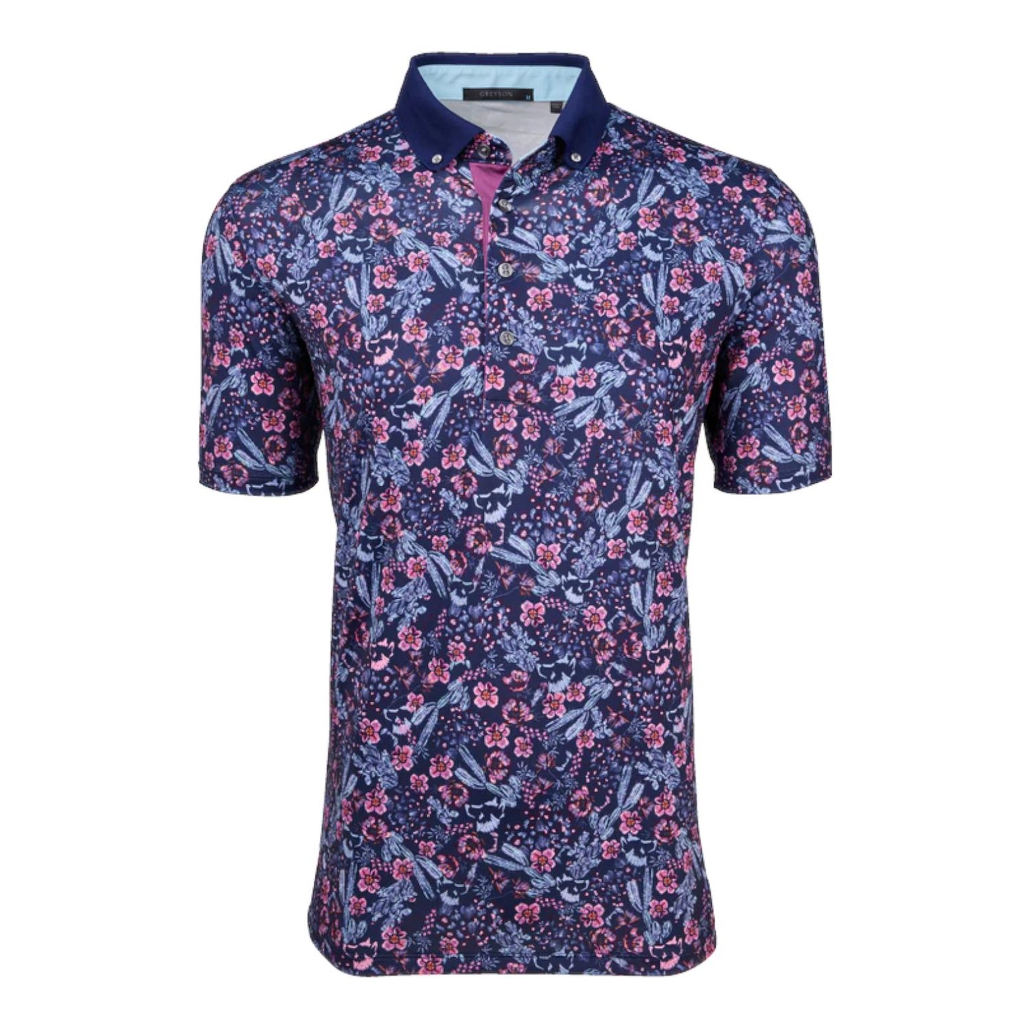 GREYSON DESERT FLORAL POLO MALTESE BLUE