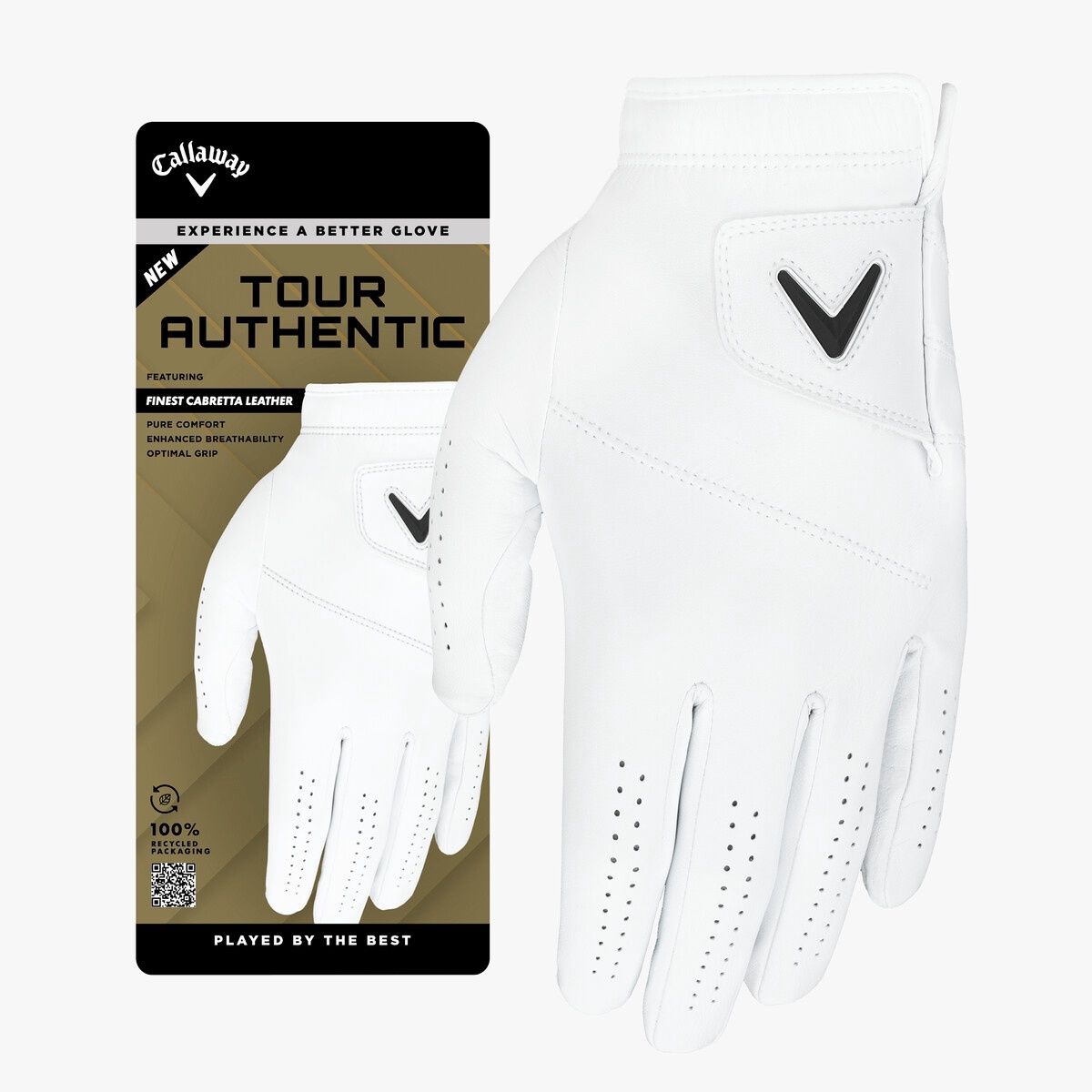 CALLAWAY TOUR AUTHENTIC GLOVE WHITE 25