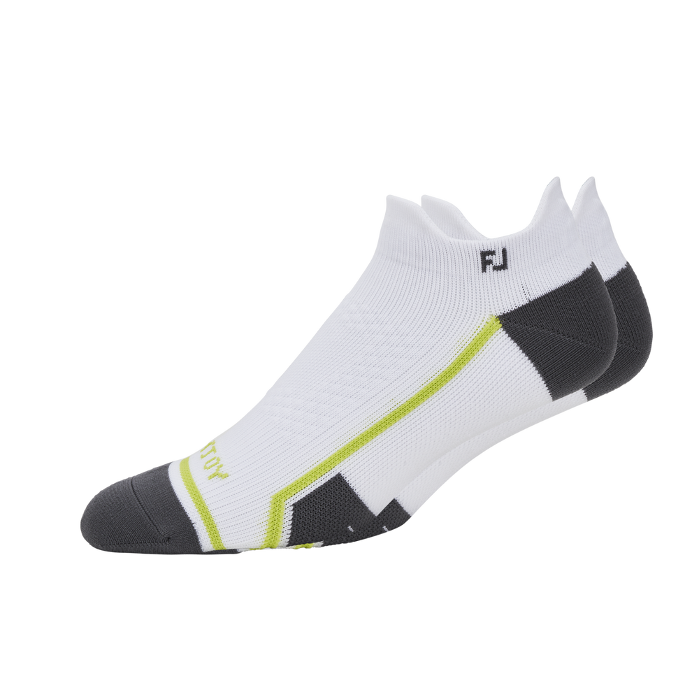 FOOTJOY TECH D.R.Y ROLL TAB SOCK MENS, Color: WHITE/GREY, Size: STANDARD 7-12
