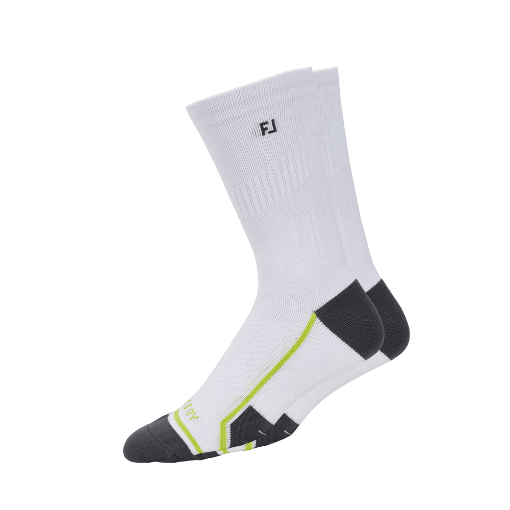 FOOTJOY TECH D.R.Y CREW SOCK MENS, Color: WHITE, Size: STANDARD 7-12