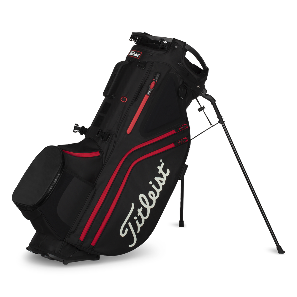 TITLEIST HYBRID 14 STAND BAG BLACK/BLACK/RED