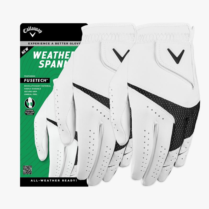 CALLAWAY WEATHER SPANN GLOVE 2 PACK WHITE 23