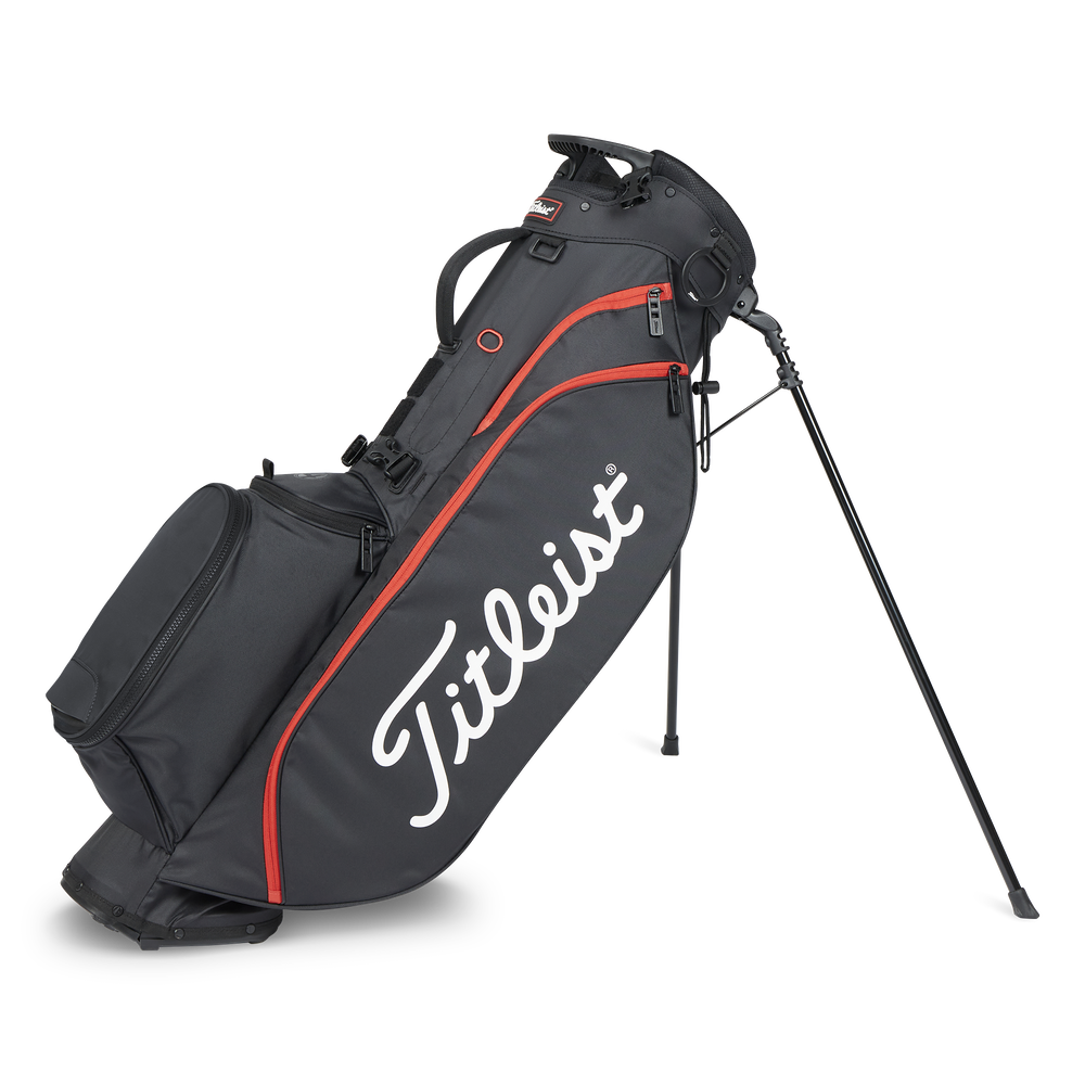 TITLEIST PLAYERS 4 STAND BAG BLACK/BLACK/RED
