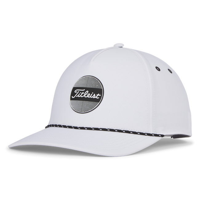 TITLEIST BOARDWALK ROPE HAT, Color: WHITE/BLACK, Size: ADJUSTABLE