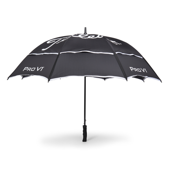 TITLEIST TOUR DOUBLE CANOPY UMBRELLA BLACK/WHITE