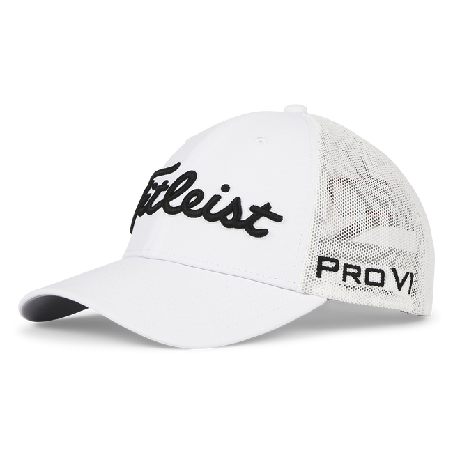 TITLEIST TOUR PERFORMANCE MESH HAT, Size: ADJUSTABLE, Color: WHITE/BLACK