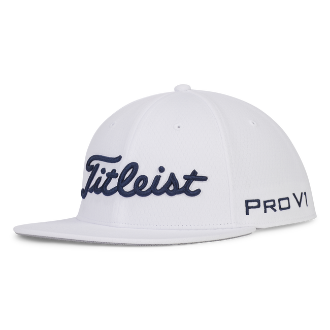 TITLEIST TOUR ELITE FLAT BILL HAT, Size: ADJUSTABLE, Color: WHITE/NAVY