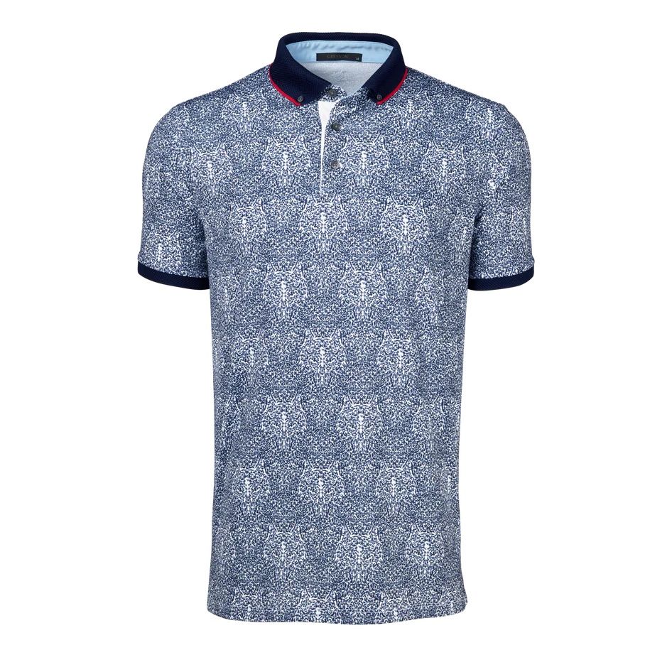 GREYSON U.S OPEN OAK HERBARIUM MENS POLO SHIRT ARCTIC