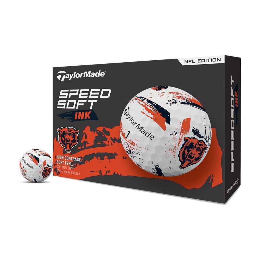 TAYLORMADE NFL SPEEDSOFT INK GOLF BALL, Color: BEARS