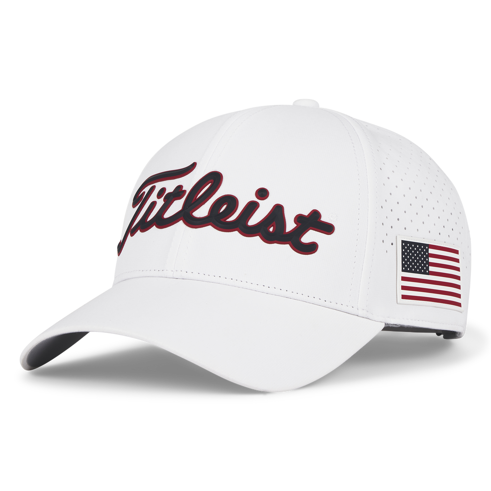 TITLEIST PLAYERS TECH ADJUSTABLE HAT, Color: WHITE/NAVY/RED