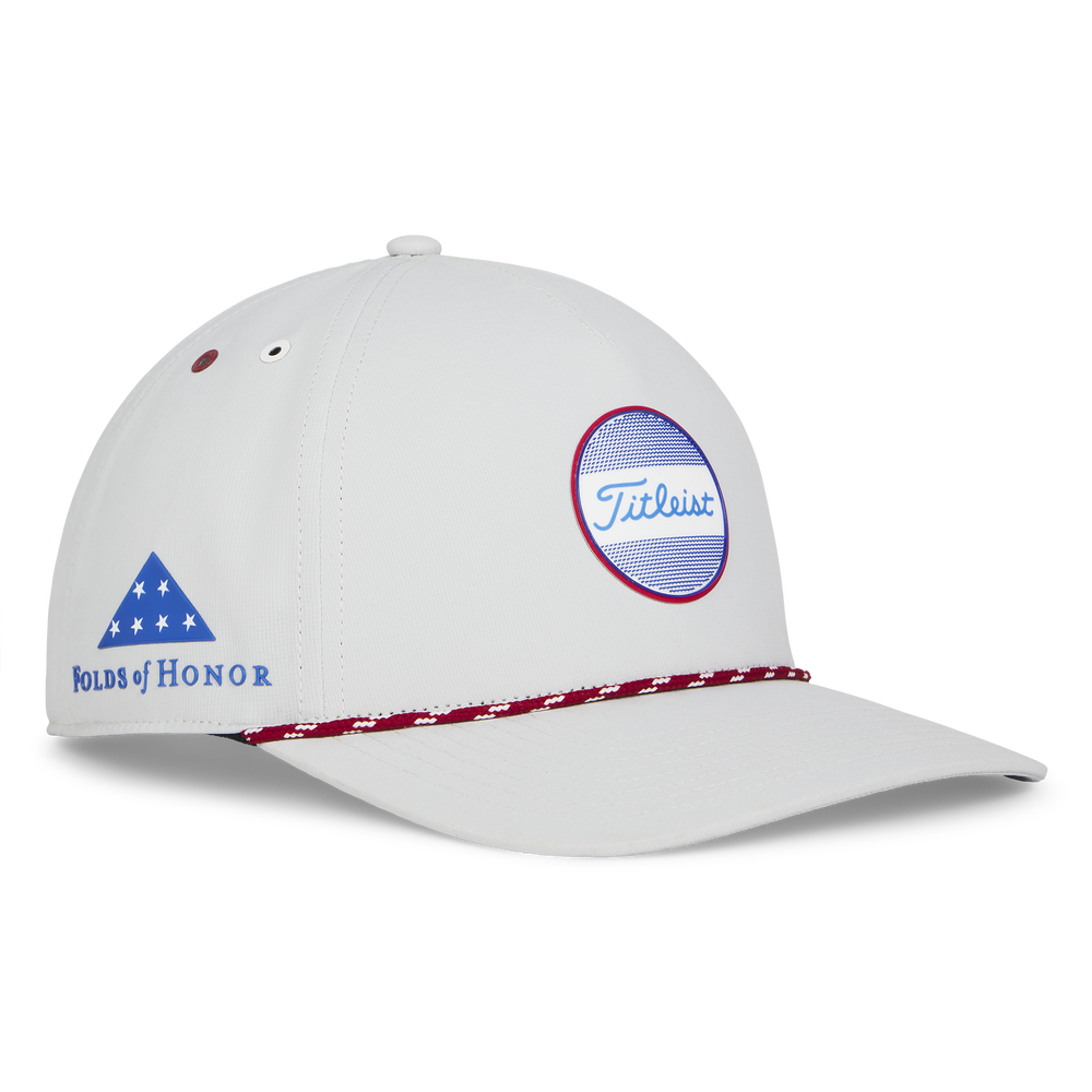 TITLEIST BOARDWALK FOLDS OF HONOR ROPE HAT, Size: ADJUSTABLE, Color: MARBLE/ROYAL/WHITE