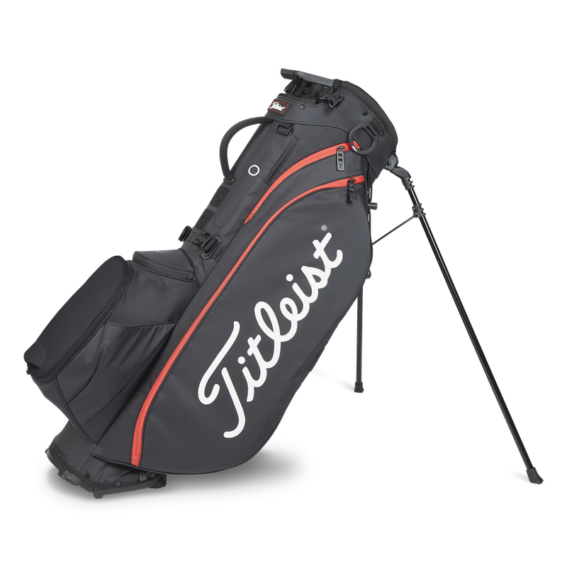 TITLEIST PLAYERS 5 STAND BAG BLACK/BLACK/RED