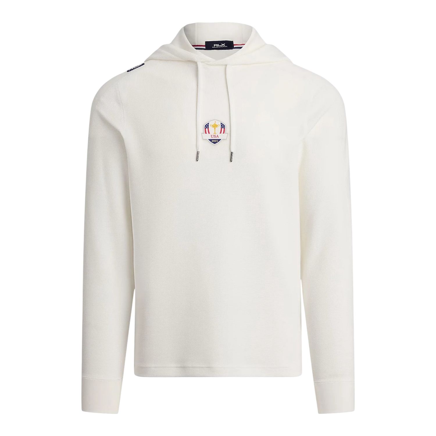 POLO RALPH LAUREN RLX 2025 RYDER CUP WAFFLE KNIT HOODIE WHITE