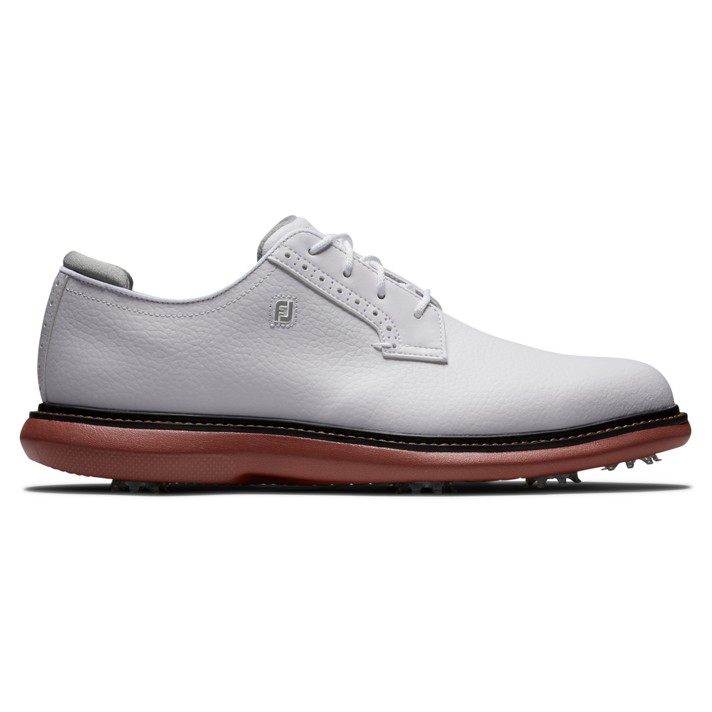 FOOTJOY TRADITIONS BLUCHER GOLF SHOE WHITE/BRICK