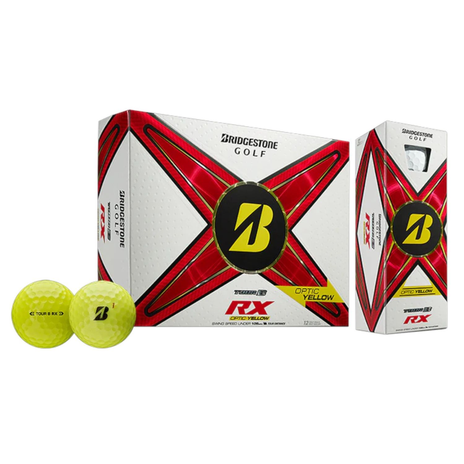 BRIDGESTONE TOUR B RX YELLOW 2024 GOLF BALL DOZEN