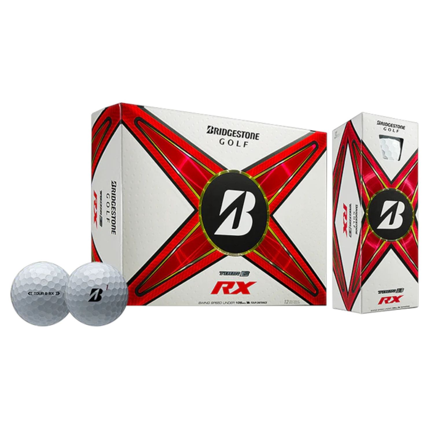 BRIDGESTONE TOUR B RX WHITE 2024 GOLF BALL DOZEN