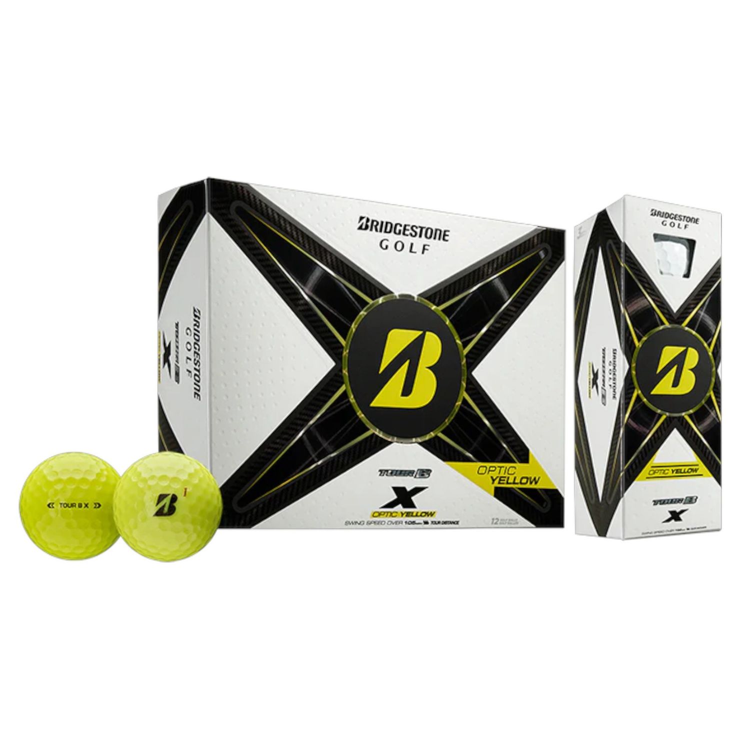 BRIDGESTONE TOUR B X YELLOW 2024 GOLF BALL DOZEN