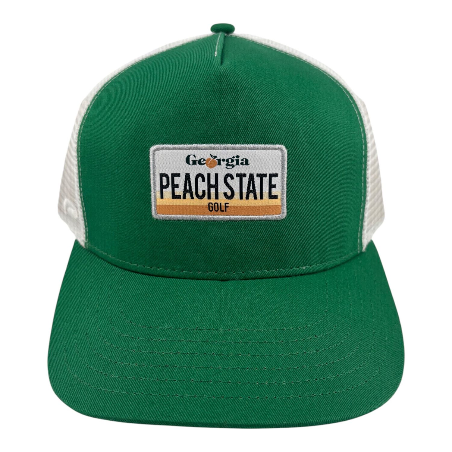PEACH STATE GOLF LICENSE PLATE TRUCKER HAT GREEN
