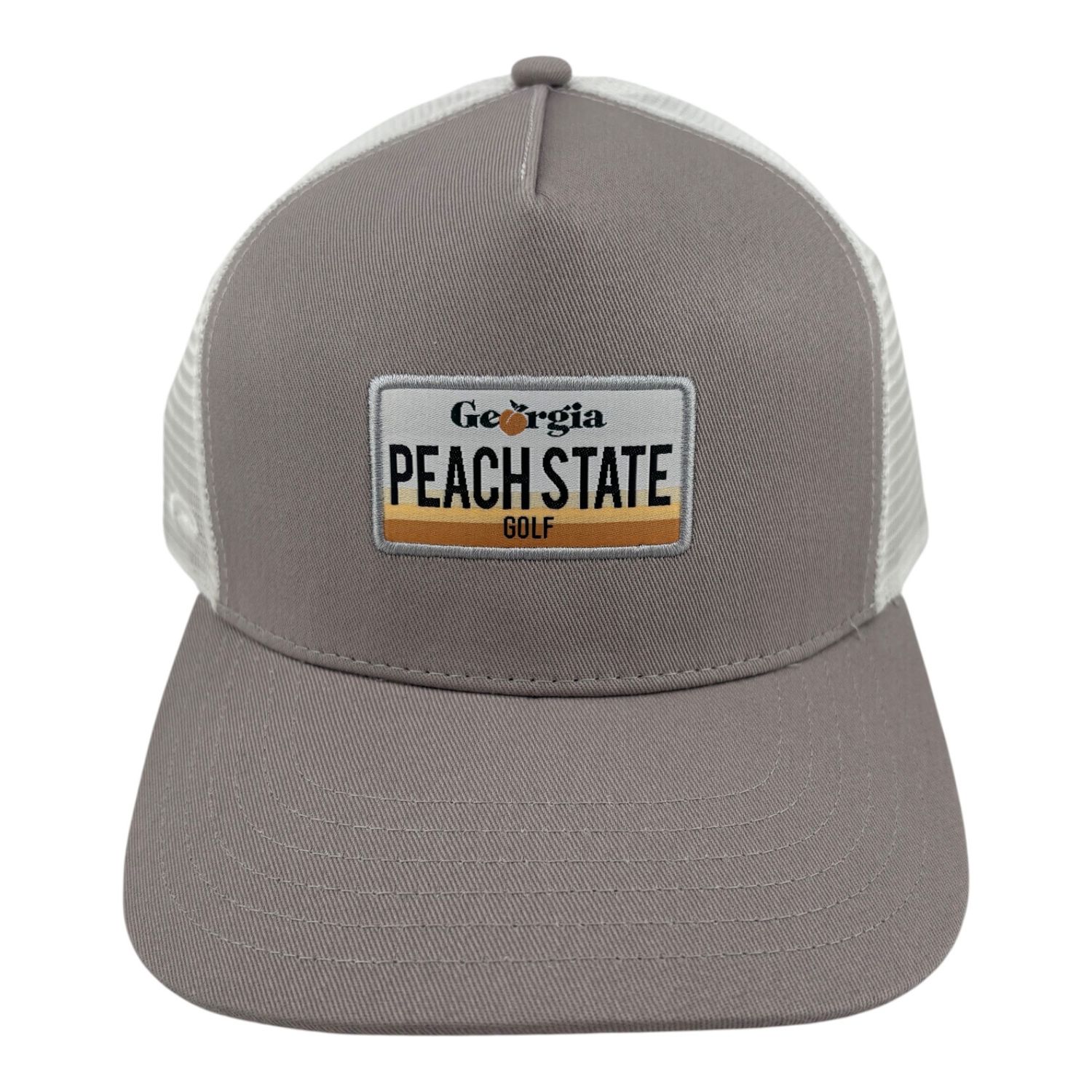 PEACH STATE GOLF LICENSE PLATE TRUCKER HAT STEEL