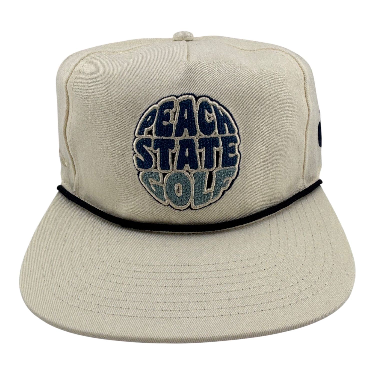 PEACH STATE GOLF FLAT ROPE HAT CREAM