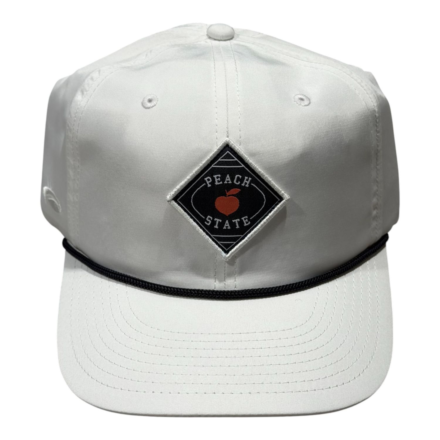 PEACH STATE GOLF DIAMOND PATCH ROPE HAT WHITE