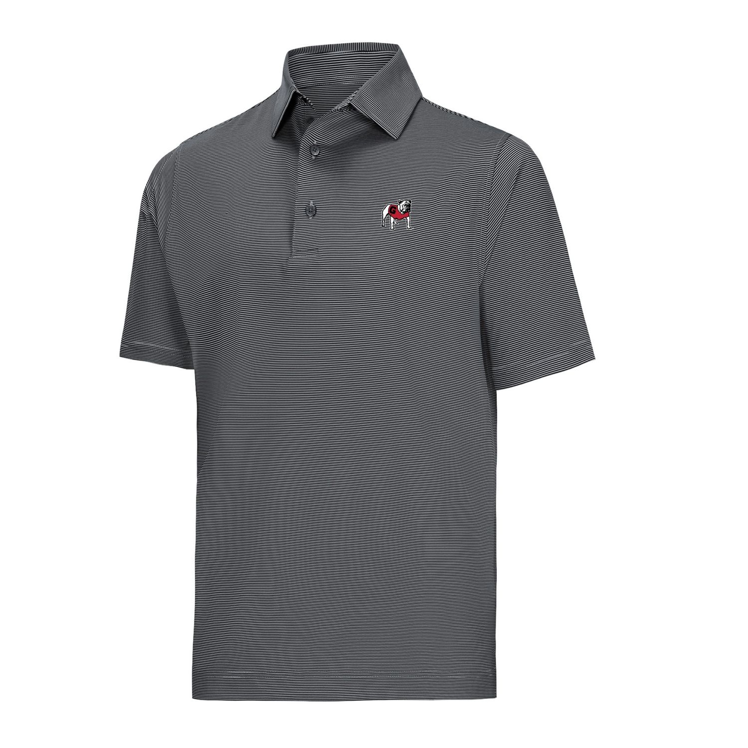 FOOTJOY UGA VINTAGE MICROFEEDER PERFORMANCE POLO BLACK/GREY