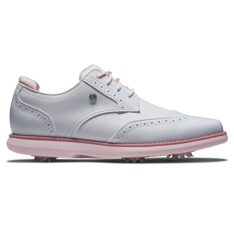 FOOTJOY WOMENS TRADITIONS WHITE/WHITE/PINK PREVIOUS SEASON